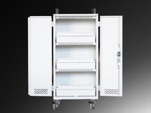 China Steel Material Computer Charging Cart For 60 , Fan Cooling Laptop Storage Cart factory