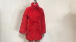 Red Womens Faux Fur Coat With Collar Shaggy , Long Pile Fur Coat TW78516