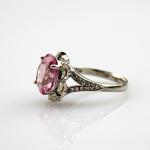 Women Jewelry 9mmx11mm Oval Pink Cubic Zirconia 925 Silver Ring (R186)