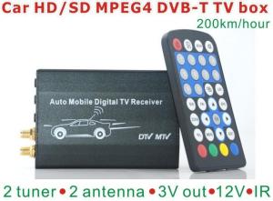 China DVB-T7200 Car DVB-T TV box diversity 2 antenna MPEG2/MPEG4 H.264 STB factory
