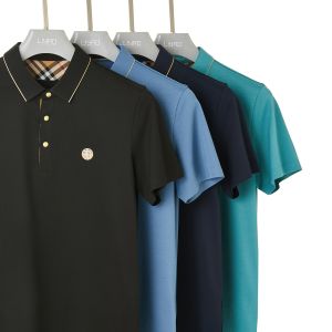 Customized Colors Mens Seamless Polo T Shirts with Anti-wrinkle Fabric and 100%