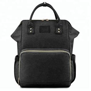 China Nappy Black Bookbag Trendy Diaper Bags With Laptop Compartment Audit factory