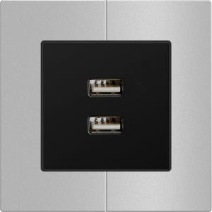 China 50/60Hz USB Charger Socket , Dual Plug Socket With Usb 86x86mm factory