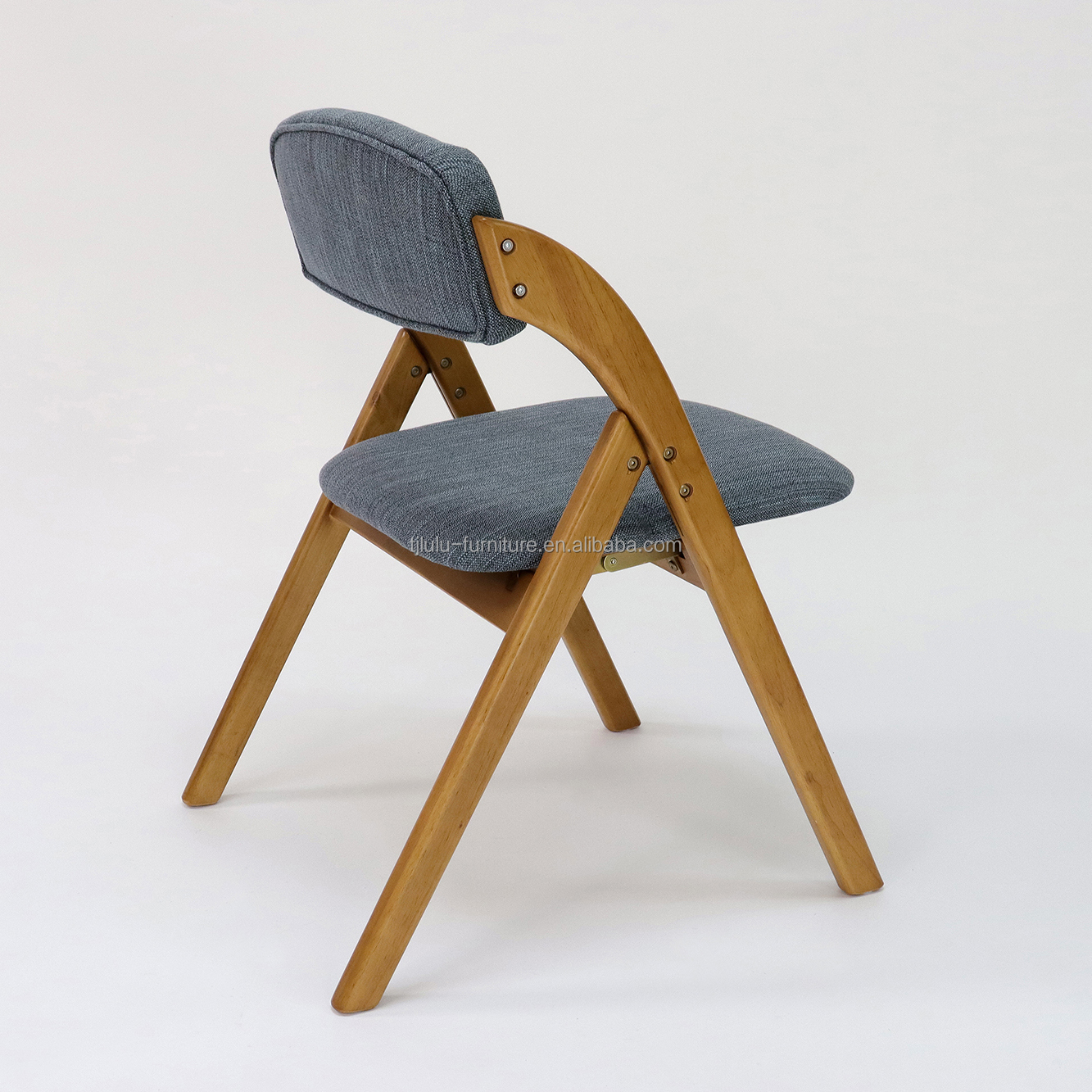 Vintage Wooden Classic Furniture Foldable Solid Wood Dining Chair for Dining Room in Walnut/Natural/Black