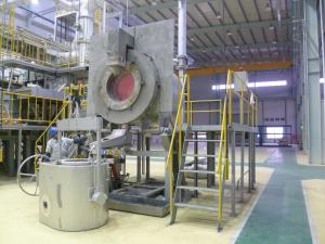 China 930KG NG Industrial Heating Aluminum Melting And Holding Furnace Tilting Pouring factory