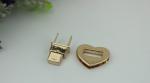 Fashionable novelty gunmetal color heart shape bag accessories metal twist lock