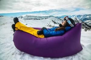 China custom printed lamzac hangout sofa bed inflatable sleeping bag factory