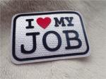 Elegant Custom Clothing Patches Slogan Logo I LOVE MY JOB Plush Chromatically