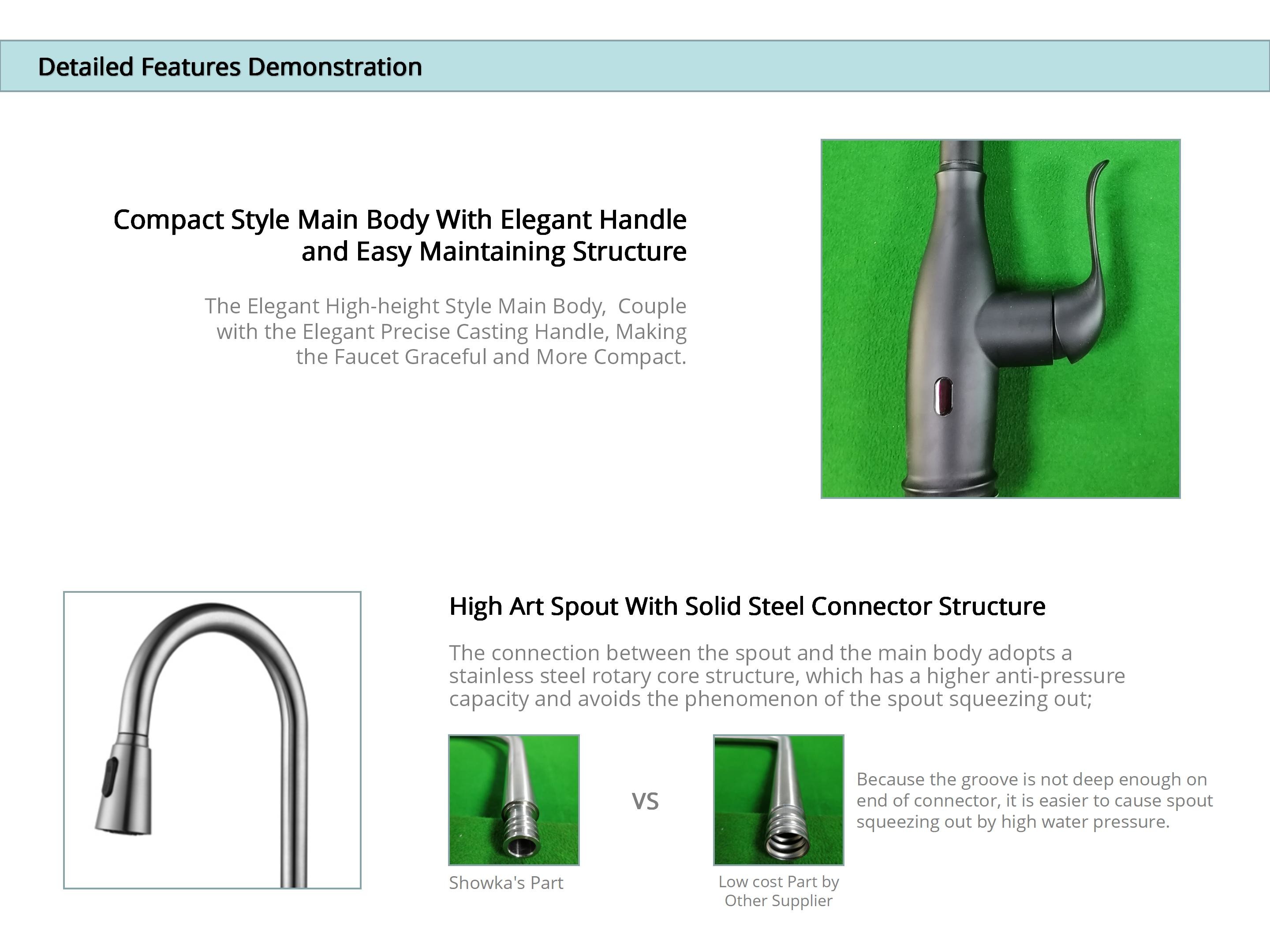 Gooseneck bar Sensor Control Smart Kitchen Faucet with Anti Clogging Nozzle
