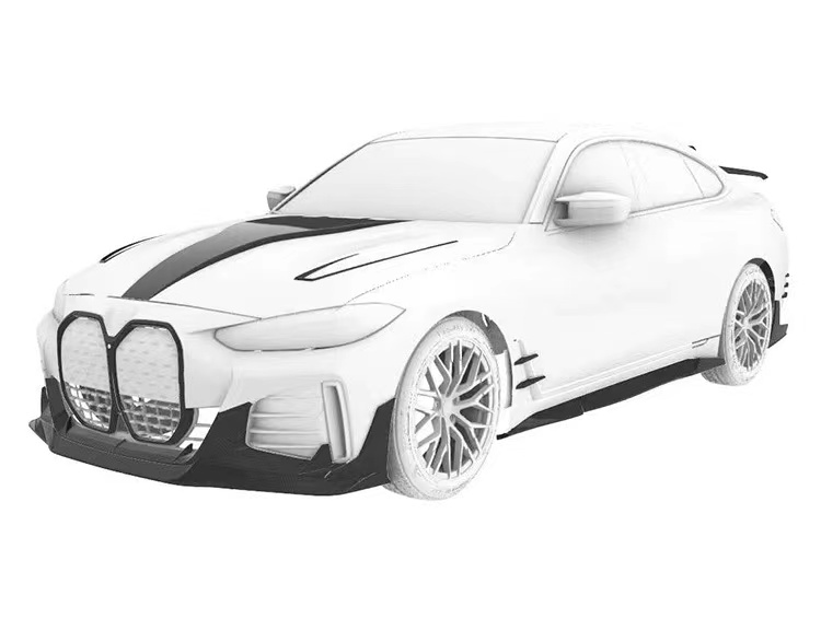 For BMW I4 Carbon Fiber Body Kit I4 Carbon Fiber Front Lip Diffuser Spoiler Side Skirt Hood I4 Body Kit