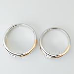 Double Color Lines Design 18k Gold 10g Anniversary Couple Rings