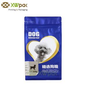 China Laminated Waterproof Plastic Pet Food Packaging Bag Flat Bottom FDA Approved factory