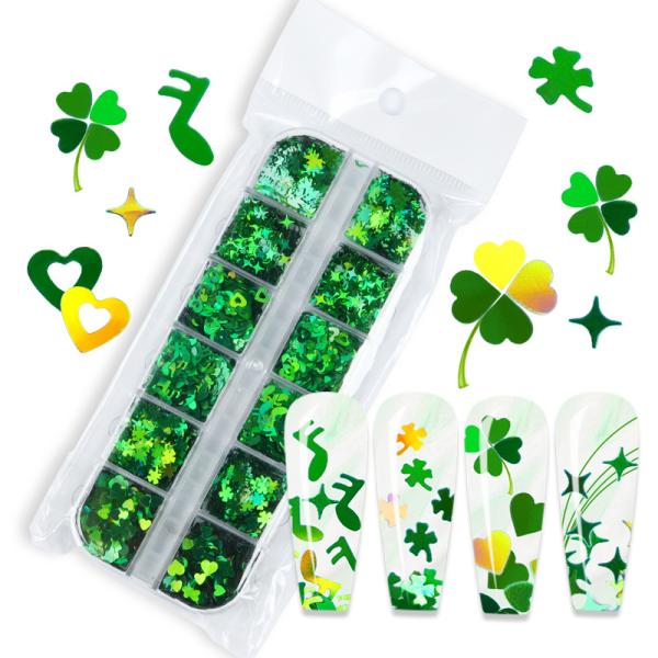 Thousand Choices Offered Box Irish Festival Collection Sequins St. Patrick's Day Sequins Clover Green Sequins for Nails Accesories