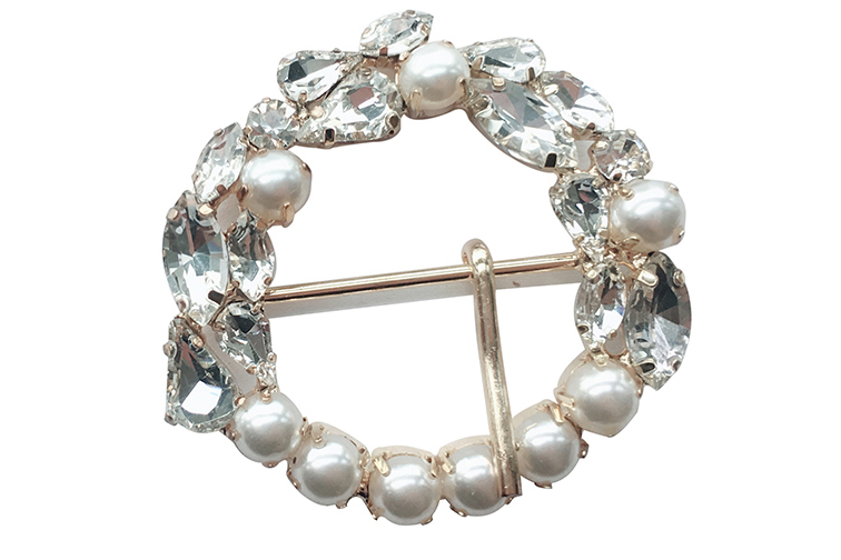Retro Style Popular Crystal Shoe Buckles Inner Diameter 3.3cm Outer 5.8cm