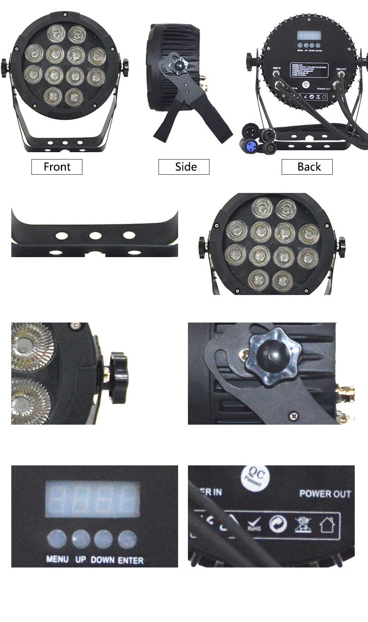 Air Cooling Rgbw Led Par Can Light IP65 12x15W Waterproof Housing For Outside