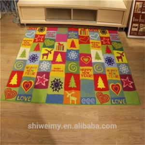 China 2016 new cartoon Christmas tree design kids play rug mat factory