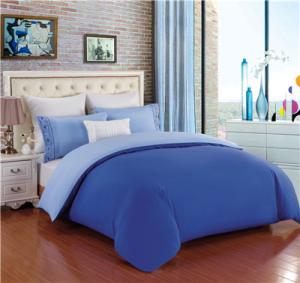 China Polyester Cotton Duvet Cover Set Solid Bedding Set Fitted Sheet Pillowcase Queen/King factory