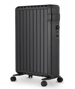 China Black Efficient Room Heater Close Fin Oil Heater Digital Control With White LED Display factory