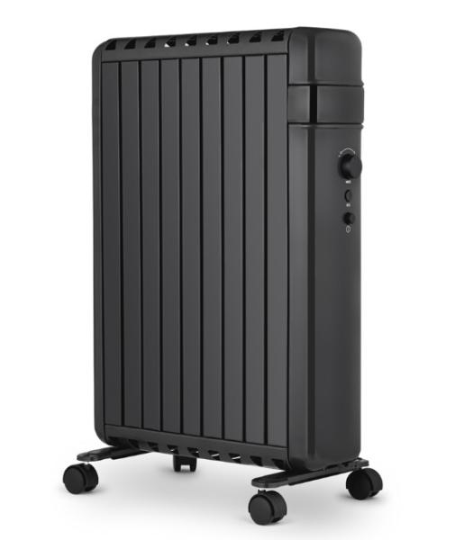 Black Efficient Room Heater Close Fin Oil Heater Digital Control With White LED