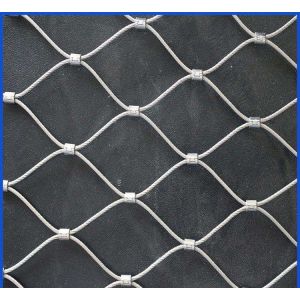 Customized Flexible Wire Mesh Netting 20mm - 100mm Aperture Rope Construction