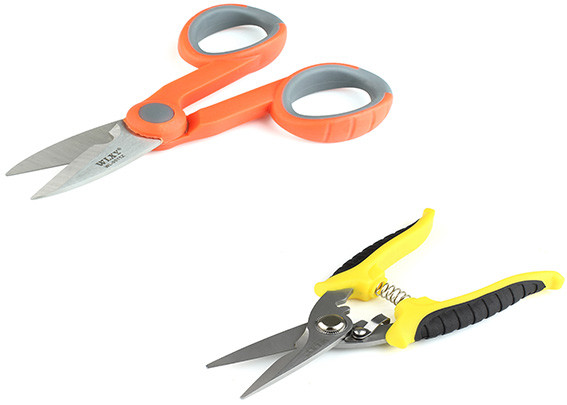 PON Fiber Optic Kevlar Cutter Scissor Shears For Cables 14 cm Orange