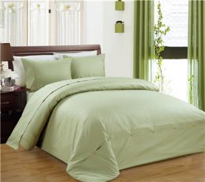 China Sateen Stripe 1800 Series Egyptian Cotton Blend 4pcs Duvet Cover Set Polyester Cotton Bedding Set 4pcs factory