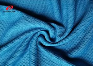 China Blue Polyester Shirt Mesh Pique Fabric Silk Jersey Knit Strip Fast Breathable Viscose factory