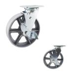 8x2 Inch Cast Iron 300kg Capacity Hollow Swivel Lock Heavy Duty Casters