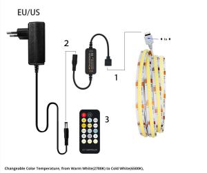 China 17 Key Flexible COB LED Strip Light CCT Controller DC5-24V on sale
