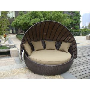 China Outdoor Rattan Furniture , Aluminium Frame Resin Wicker Daybed on sale