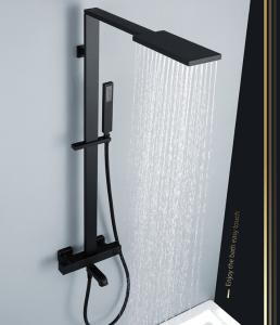 China constant temperature Black sprayed Nordic Rain Shower Faucets factory