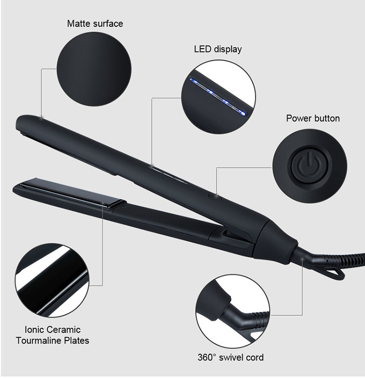 Titanium Plate 2 In 1 Hair Curling Iron Hair Straightener With LED Display