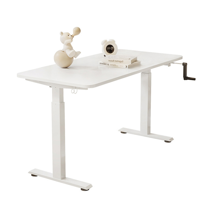 Customized Manual Height Adjustable Wooden Hand Crank Gaming Desk for Living Room