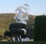 White painting Abstract bronze sculptures, bronze horse with figure statues ,
