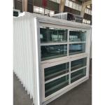 Tempered Glass UPVC Single Hung Window American Style Profile PVC Sliding Vinyl