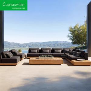 China Customized Color Teak Wood Garden Sofa Set for Outdoor Combination in Patio factory