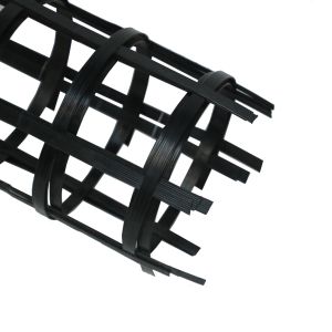 Black Biaxial PET Polyester Geogrid Mesh 25-200kN/M