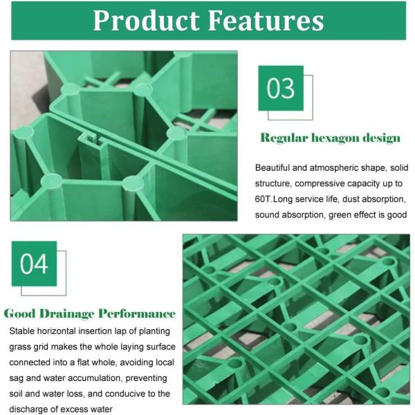 Permeable Grass Pavers Grid Flat-Interlocked,HDPE Plastic Shed Base For Landscaping And Soil Reinforcement In Parking Lots,RV And Boat Storage Pads
