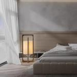 Retro simple wooden living room bedroom hotel wabi-Sabi floor lamp