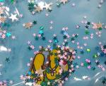 Clear Small Plastic Gift Bags , Glitter Gift Pouch Blue Star For Christmas