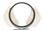 Round Home Classical Metal Black Gold Leaf Wall Mirror