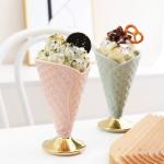 Porcelain Ceramic Home Decoration Cup For Ice Cream Dessert OEM