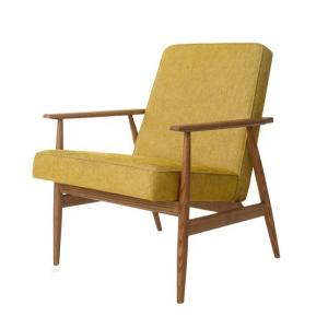 China Living Room Chair European Dining Simple Designs Classic Lounge Wood Chairs with Vintage Fabric Armrest and Cushion Seat factory