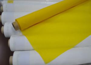 China Low Elongation Polyester Silk Bolting Cloth For Screen Printing , White / Yellow Color factory