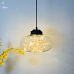 Diameter 25 / 28CM Luminous Flux 110lm Glass Pendant Light For Wedding