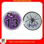 Mini Customized tin / metal / plastic color led brand, logo Flashing Badges