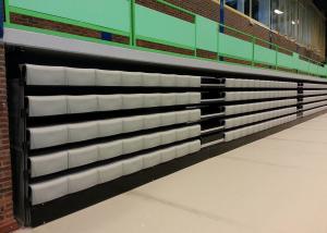 China Sport Hall Retractable Grandstands , Polymer Bench Retractable Auditorium Seating factory
