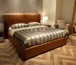 Upholstered Kingsize Modern Leather Bed W006B10