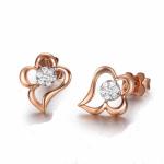 High Quality White Gold 0.14 Carat Daimonds Stud Earrings for Women (GDE005)