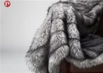 Gray Cutting groove Faux Fur Weighted Blanket , Faux Coyote Fur Blanket 80''X60'